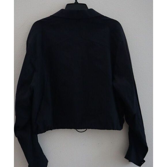 Rag & Bone Women's Sz L Black Cotton Blend Button Down Collared Jacket $585 - Picture 2 of 7